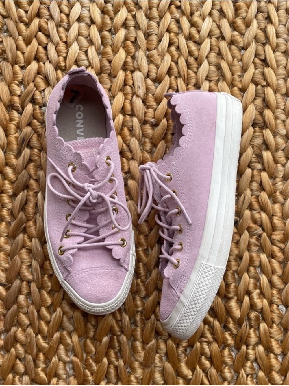 Converse Women’s Suede Pastel Lavender Canvas Low-Top Sneakers